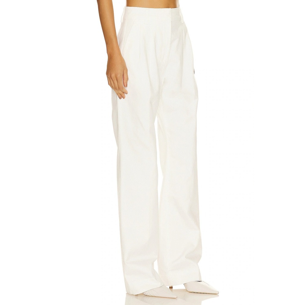 Favorite Daughter Geneva The Favorite Pant 8 White Pleated Wide Leg Trouser